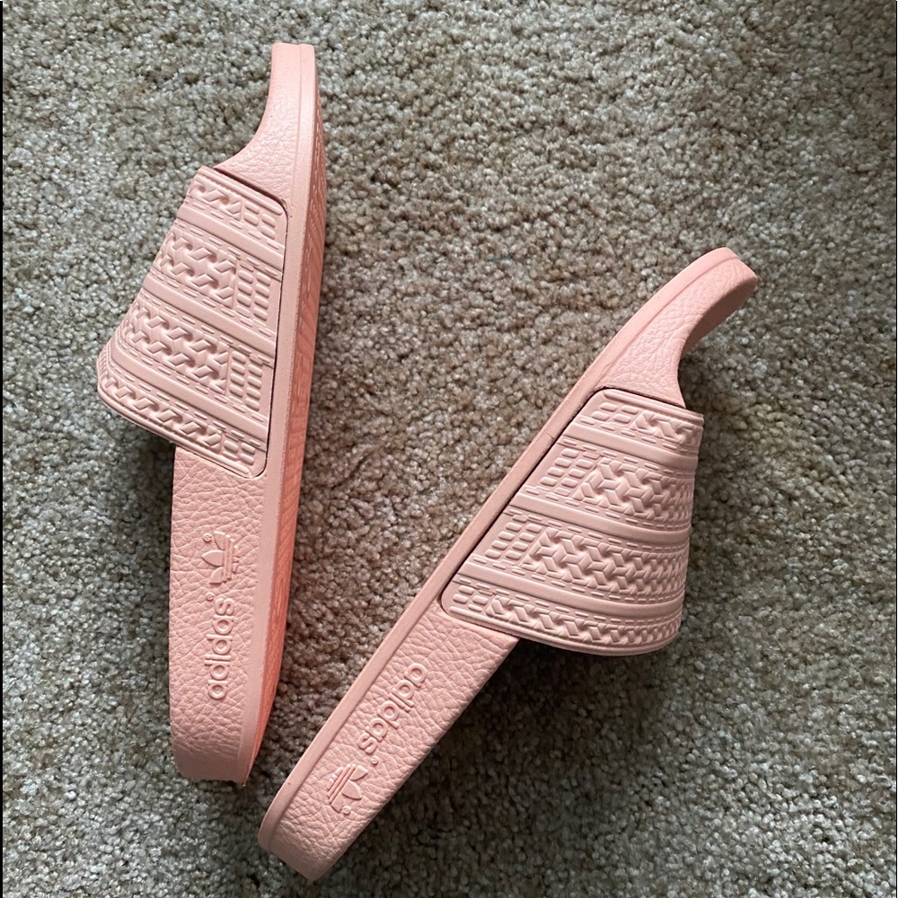 PINK ADIDAS SLIDES/SANDALS